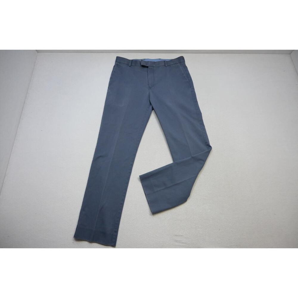 Charles Tyrwhitt Khaki Pants Straight Fit Blue Chinos Flat Mens Sz‎ 34 x 31
